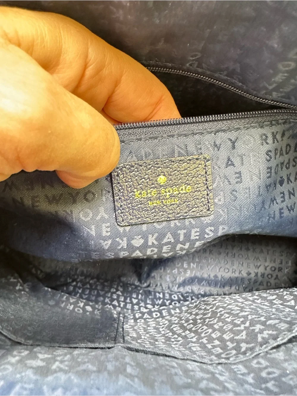 Kate Spade New York Navy Pebbled Leather Satchel Crossbody Bag 💙